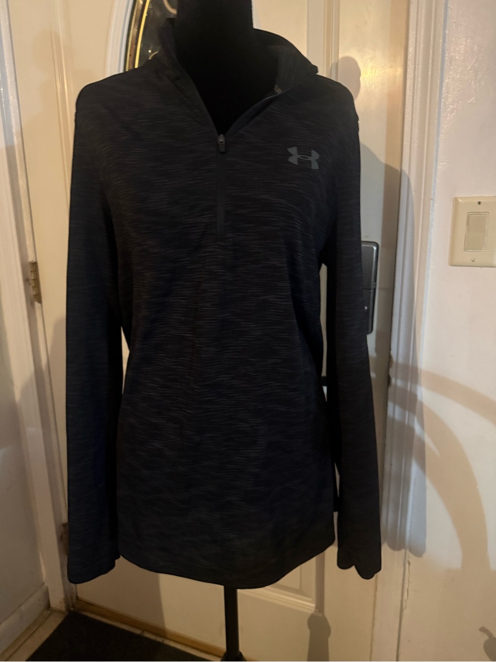 Under Armour Women's Black Heather Quarter-Zip Pullover